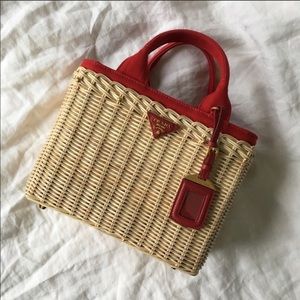 Prada wicker tote